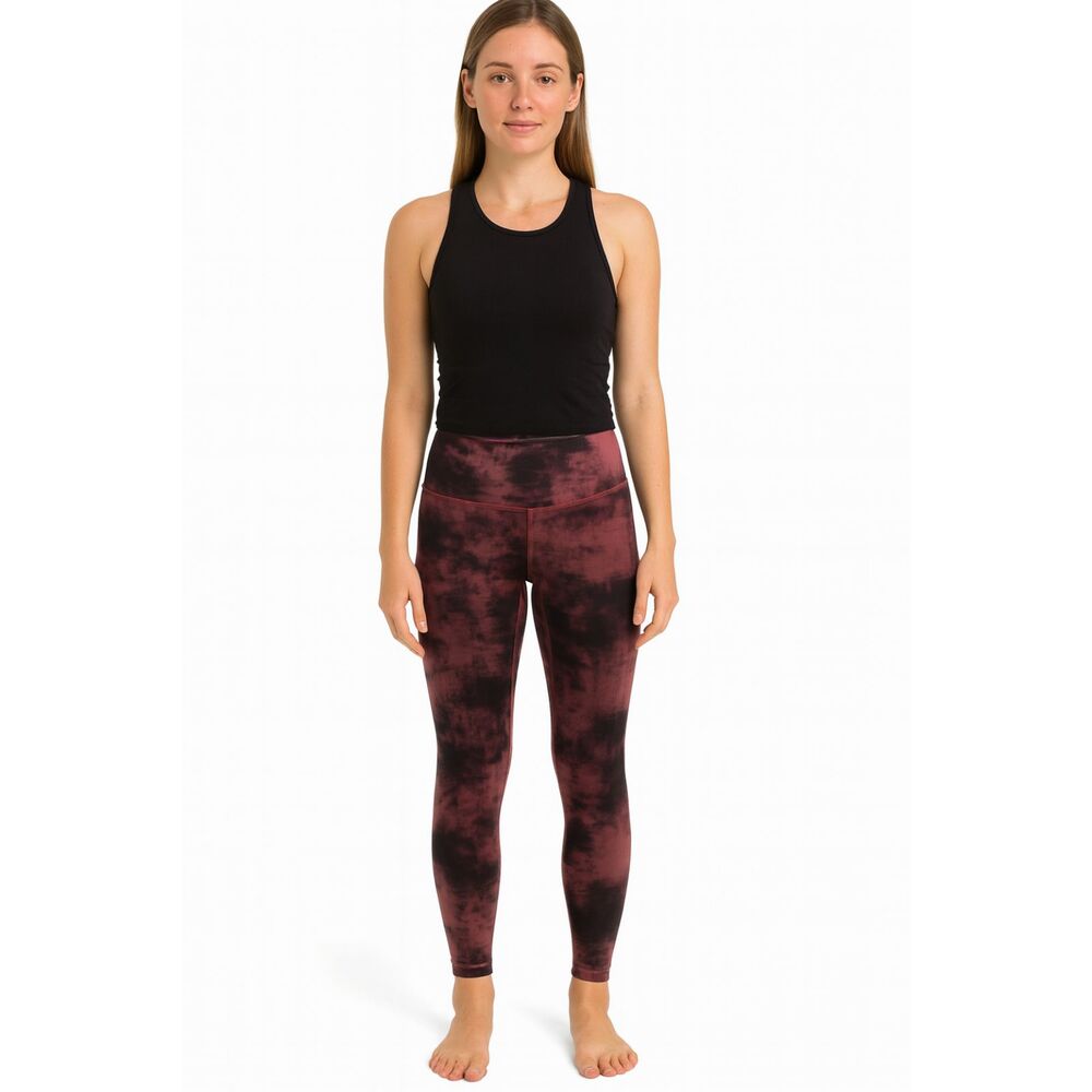 Athleta Women's red elation ice dye 7/8 tight size SP athletic yoga casual